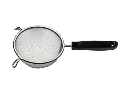 Colador Tramontina Utilità en Acero Inoxidable con Mango de Polipropileno Negro 17 cm