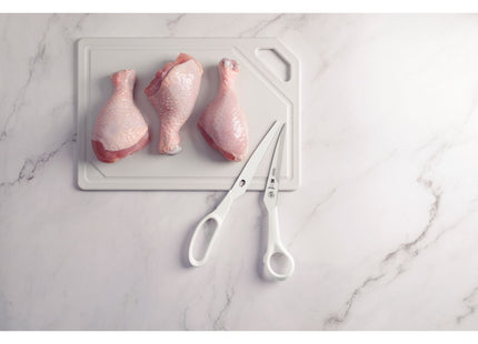 Tijera Desmontable Tramontina con Lámina en Acero Inoxidable con Filo Microdentado y Mango de Polipropileno Blanco 8"