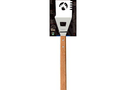 Espátula Multifuncional Dentada Tramontina Asado con Lámina en Acero Inoxidable y Mango de Madera 48 cm