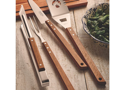 Pinza para Carne Tramontina Asado con Lámina de Acero Inoxidable y Mango de Madera 37 cm
