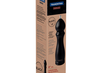 Molinillo de Sal o Pimienta Tramontina Churrasco Black en Cerámica con Recipiente de Madera 8"