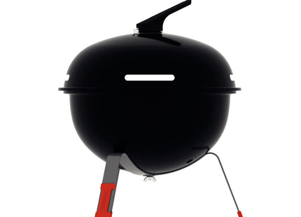 Grill a carbón TCP-320L Tramontina con tapa de acero esmaltado, parrilla y utensilios de acero inoxidable.