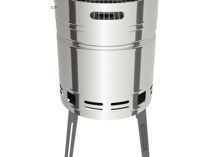 Grill a Carbón Tramontina TCP 400 de Acero Inoxidable con Bandeja para Carbón de Acero Esmaltado