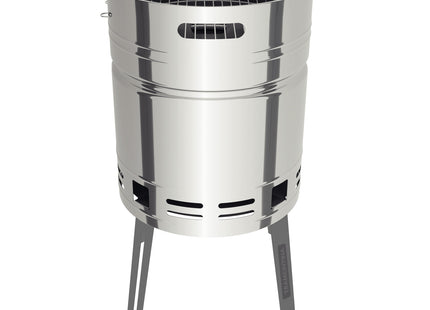 Grill a Carbón Tramontina TCP 400 de Acero Inoxidable con Bandeja para Carbón de Acero Esmaltado