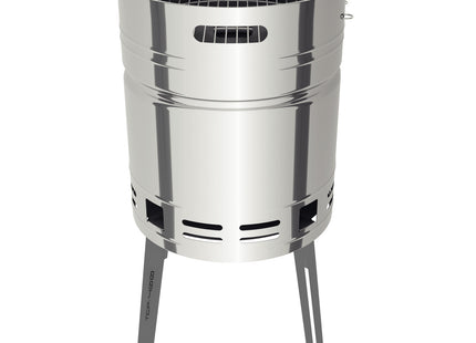Grill a Carbón Tramontina TCP 400 de Acero Inoxidable con Bandeja para Carbón de Acero Esmaltado
