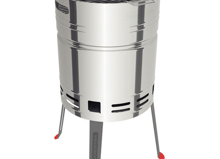 Grill a Carbón Tramontina TCP 400 de Acero Inoxidable con Bandeja para Carbón de Acero Esmaltado
