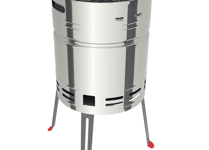 Grill a Carbón Tramontina TCP 400 de Acero Inoxidable con Bandeja para Carbón de Acero Esmaltado