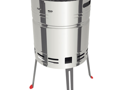 Grill a Carbón Tramontina TCP 400 de Acero Inoxidable con Bandeja para Carbón de Acero Esmaltado