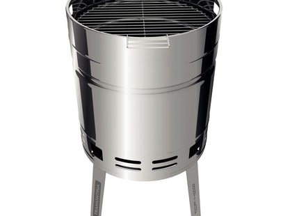 Grill a Carbón Tramontina TCP 400 de Acero Inoxidable con Bandeja para Carbón de Acero Esmaltado