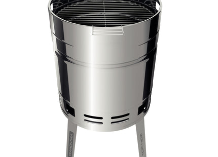 Grill a Carbón Tramontina TCP 400 de Acero Inoxidable con Bandeja para Carbón de Acero Esmaltado