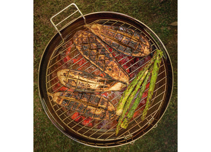 Grill a Carbón Tramontina TCP 400 de Acero Inoxidable con Bandeja para Carbón de Acero Esmaltado