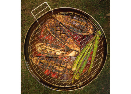 Grill a Carbón Tramontina TCP 400 de Acero Inoxidable con Bandeja para Carbón de Acero Esmaltado