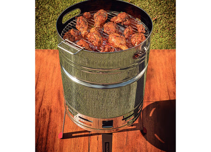 Grill a Carbón Tramontina TCP 400 de Acero Inoxidable con Bandeja para Carbón de Acero Esmaltado