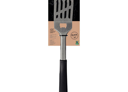 Espátula Tramontina Churrasco Black con Lámina en Acero Inoxidable y Mango de Polipropileno Negro con Destapador de Botellas