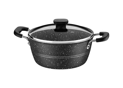 Cacerola Tramontina Rockstar en Aluminio con Revestimiento Interno y Externo en Antiadherente Starflon Excellent Negro 24 cm 4.3 L