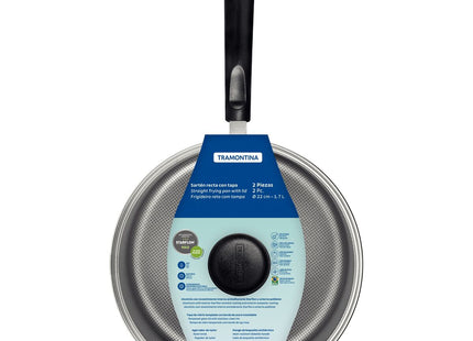 Sartén Recta Tramontina en Aluminio con Revestimiento Interno con Antiadherente Starflon Max y Externo de Poliéster Rojo 22 cm