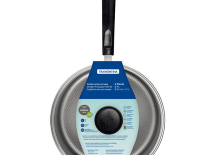 Sartén Recta Tramontina en Aluminio con Revestimiento Interno con Antiadherente Starflon Max y Externo de Poliéster Rojo 22 cm