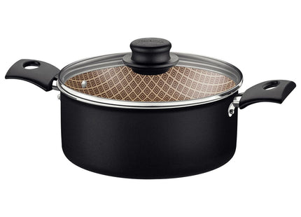 Cacerola Tramontina Turim en aluminio con revestimiento interno y externo con antiadherente Starflon Max Grafito 22 cm y 3.7 L