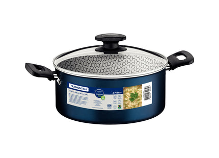 Cacerola Tramontina en Aluminio con Revestimiento Interno y Externo Antiadherente Starflon Max Azul 20 cm 2.8 L