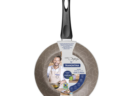 Sartén Tramontina Oropeza en Aluminio con Revestimiento Interno y Externo con Antiadherente Starflon Max Negro Ø 24 cm 1,2 L