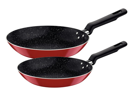 Juego de Sartenes Tramontina en Aluminio con Revestimiento Interno de Antiadherente Starflon Max y Externo Siliconado Rojo 02 Piezas