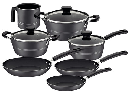 Batería de cocina Tramontina en aluminio con revestimiento interno y externo de antiadherente Starflon Excellent 10 piezas
