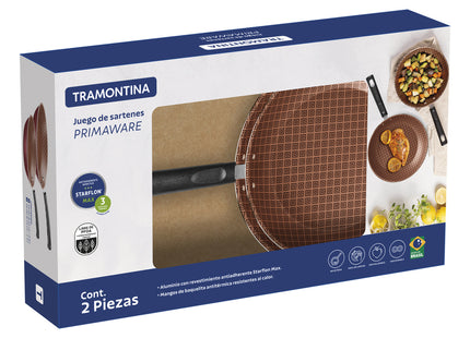 Juego de sartenes Tramontina Neocook en aluminio con revestimiento interno y externo con antiadherente Starflon Max Negro 2 piezas
