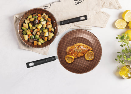 Juego de sartenes Tramontina Neocook en aluminio con revestimiento interno y externo con antiadherente Starflon Max Negro 2 piezas