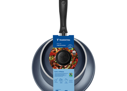 Juego de Sartenes Tramontina Turim en Aluminio con Revestimiento Interno y Externo con Antiadherente Starflon Max Azul 3 Piezas