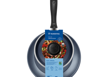 Juego de Sartenes Tramontina Turim en Aluminio con Revestimiento Interno y Externo con Antiadherente Starflon Max Azul 3 Piezas
