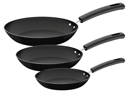Juego de Sartenes Tramontina Chelsea en Aluminio con Revestimiento Interno Starflon Max y Externo Siliconado Negro 3 Piezas