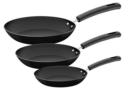 Juego de Sartenes Tramontina Chelsea en Aluminio con Revestimiento Interno Starflon Max y Externo Siliconado Negro 3 Piezas