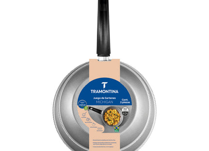 Juego de Sartenes Tramontina Michigan en Aluminio con Revestimiento Interno y Externo con Antiadherente Starflon Max Marrón 2 Piezas