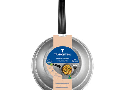 Juego de Sartenes Tramontina Michigan en Aluminio con Revestimiento Interno y Externo con Antiadherente Starflon Max Marrón 2 Piezas