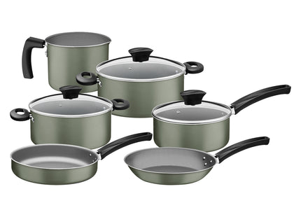 Batería de Cocina Tramontina Michigan en Aluminio con Revestimiento Interno y Externo Antiadherente Starflon Max Verde 9 Piezas