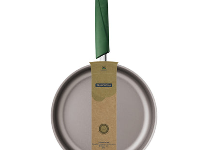 Sartén Recta Tramontina Lyf en Aluminio con Revestimiento Interno y Externo en Antiadherente Starflon Max Verde 24 cm
