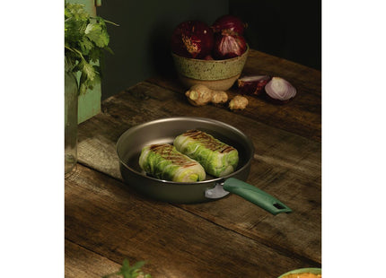 Sartén Recta Tramontina Lyf en Aluminio con Revestimiento Interno y Externo en Antiadherente Starflon Max Verde 24 cm
