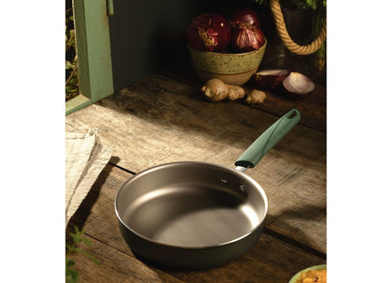 Sartén Recta Tramontina Lyf en Aluminio con Revestimiento Interno y Externo en Antiadherente Starflon Max Verde 24 cm
