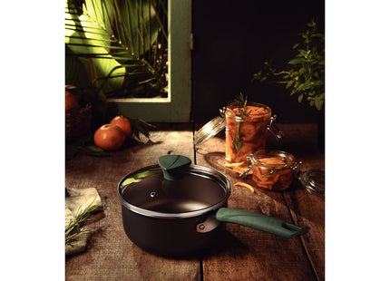Olla Tramontina LYF en Aluminio con Revestimiento Interno y Externo en Antiadherente Starflon Max Verde Naturaleza 18 cm 2.1 L