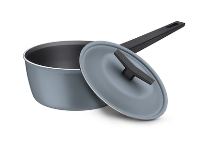 Olla Tramontina Spezia Induction en Aluminio con Revestimiento Interno y Externo en Antiadherente Starflon Excellent Azul Ardosia 18 cm 1.9 L