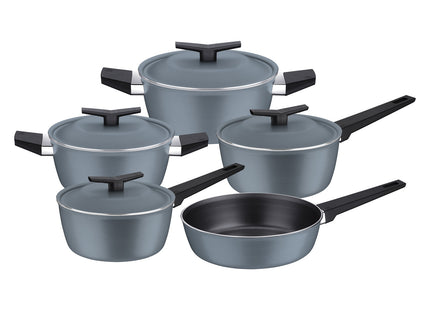 Batería de Cocina Tramontina Spezia Induction en Aluminio con Revestimiento Interno y Externo en Antiadherente Starflon Excellent Azul Ardosia 5 Piezas