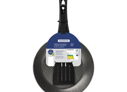 Sartén Tramontina Paris en Aluminio con Revestimiento Interno y Externo con Antiadherente Starflon Max Plomo con Espátula de Nylon 20 cm 0.8 L