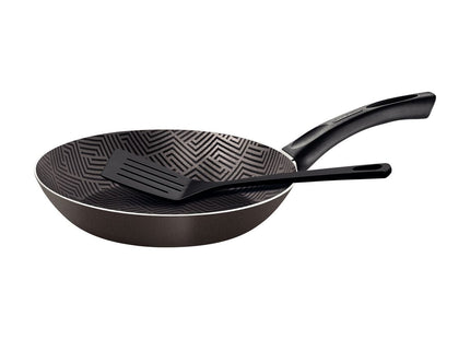 Sartén Tramontina Paris en Aluminio con Revestimiento Interno y Externo con Antiadherente Starflon Max Plomo con Espátula de Nylon 24 cm 1.2 L