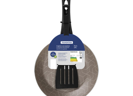 Sartén Tramontina Paris en Aluminio con Revestimiento Interno y Externo con Antiadherente Starflon Max Rojo con Espátula de Nylon 20 cm 0.8 L