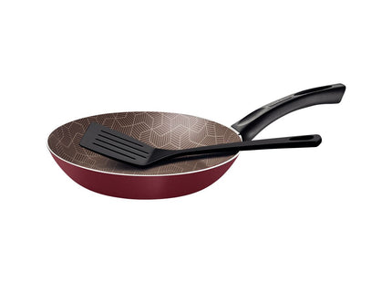 Sartén Tramontina Paris en Aluminio con Revestimiento Interno y Externo con Antiadherente Starflon Max Rojo con Espátula de Nylon 20 cm 0.8 L