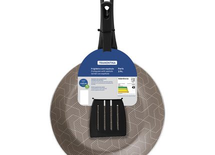 Sartén Tramontina Paris en Aluminio con Revestimiento Interno y Externo con Antiadherente Starflon Max Rojo con Espátula de Nylon 24 cm 1.2 L