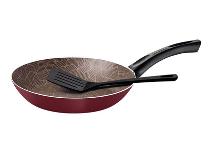 Sartén Tramontina Paris en Aluminio con Revestimiento Interno y Externo con Antiadherente Starflon Max Rojo con Espátula de Nylon 26 cm 1.8 L