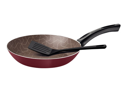 Sartén Tramontina Paris en Aluminio con Revestimiento Interno y Externo con Antiadherente Starflon Max Rojo con Espátula de Nylon 26 cm 1.8 L