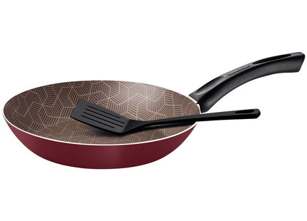 Sartén Tramontina Paris en Aluminio con Revestimiento Interno y Externo con Antiadherente Starflon Max Rojo con Espátula de Nylon 30 cm 2.5 L