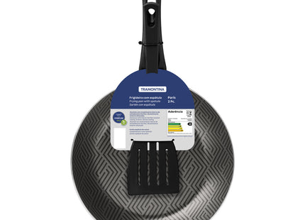 Sartén Tramontina Paris en Aluminio con Revestimiento Interno con Antiadherente Starflon Max y Externo Siliconado Negro con Espátula de 24 cm 1.2 L